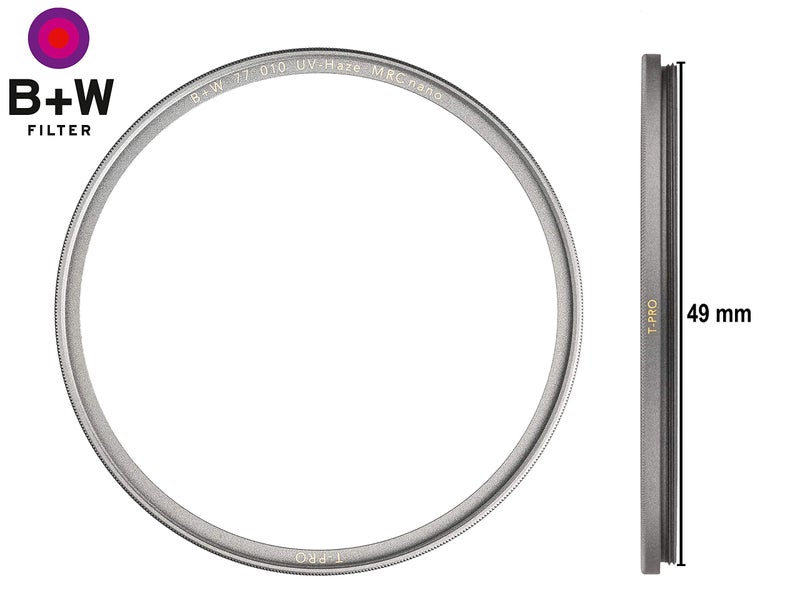 BW B + W UV-Haze Protection Filter for Camera Lens â€“ Ultra Slim Titan Mount (T-PRO), 010, HTC, 16 Layers Multi-Resistant and Nano Coating, Photography Filter, 49 mm - Image 2